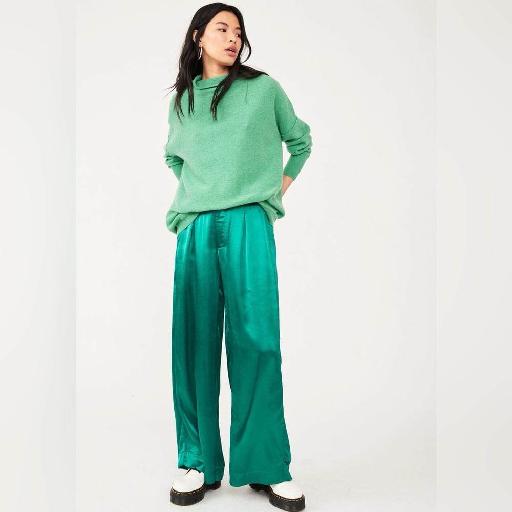 NWT FREE PEOPLE Good Days Satin Trouser